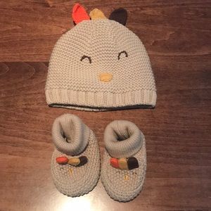 Carters Turkey Hat and Booties Costume / Thanksgiving Outfit